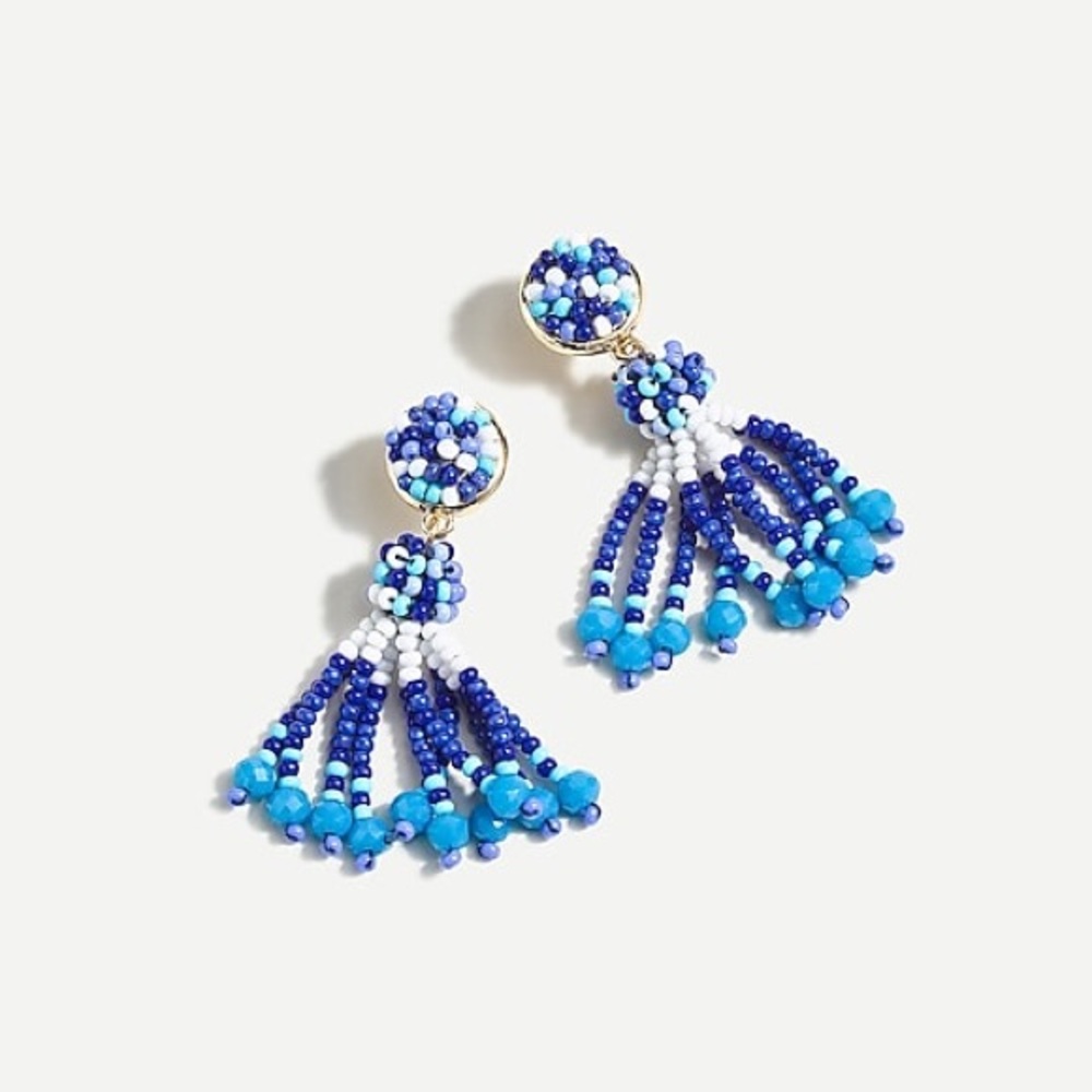 J Crew Beaded tassel earrings nwt